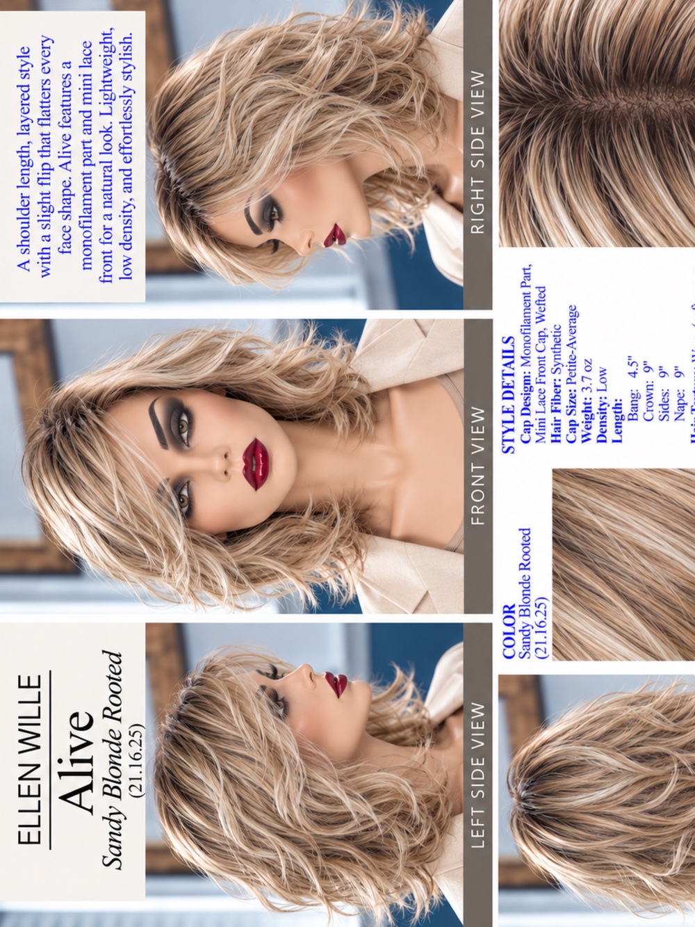 Ellen Wille Alive in Sandy Blonde Rooted 22.16.25. PETITE-AVERAGE